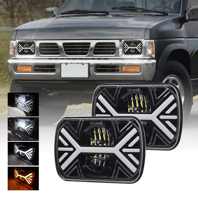 

5x7/6x7 H4 LED Headlight DRL Brightest Pickup Truck Auto Hi-Lo Beam Rectangler Headlamp LED Lights for Car 90W 9600LM for Toyota