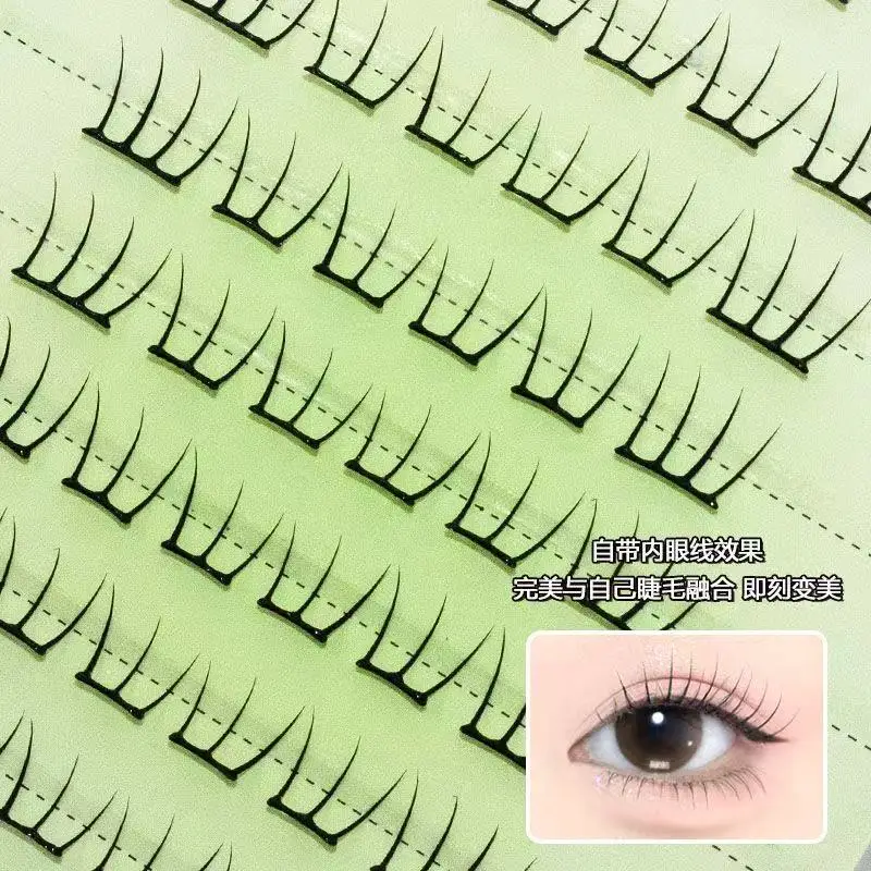 MIAOJIE Estensioni delle ciglia di moda fai da te Senza colla Stile coreano Ragazza Gruppo ciglia Segmentate Ciglia finte lunghe naturali autoadesive