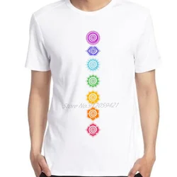 7 Chakras Spiritual Meditation Zen Om Buddhism Energy Graphic T-Shirt O-neck T-shirt Sleeve Harajuku Streetwear Men Clothing