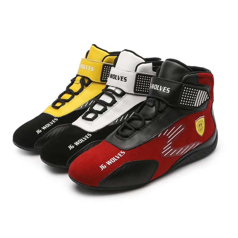 Parent Child Racing Shoes Are Suitable for Cars, Go Karts, Motorcycles,riding Boots with Cowhide Flame-retardant Uppers