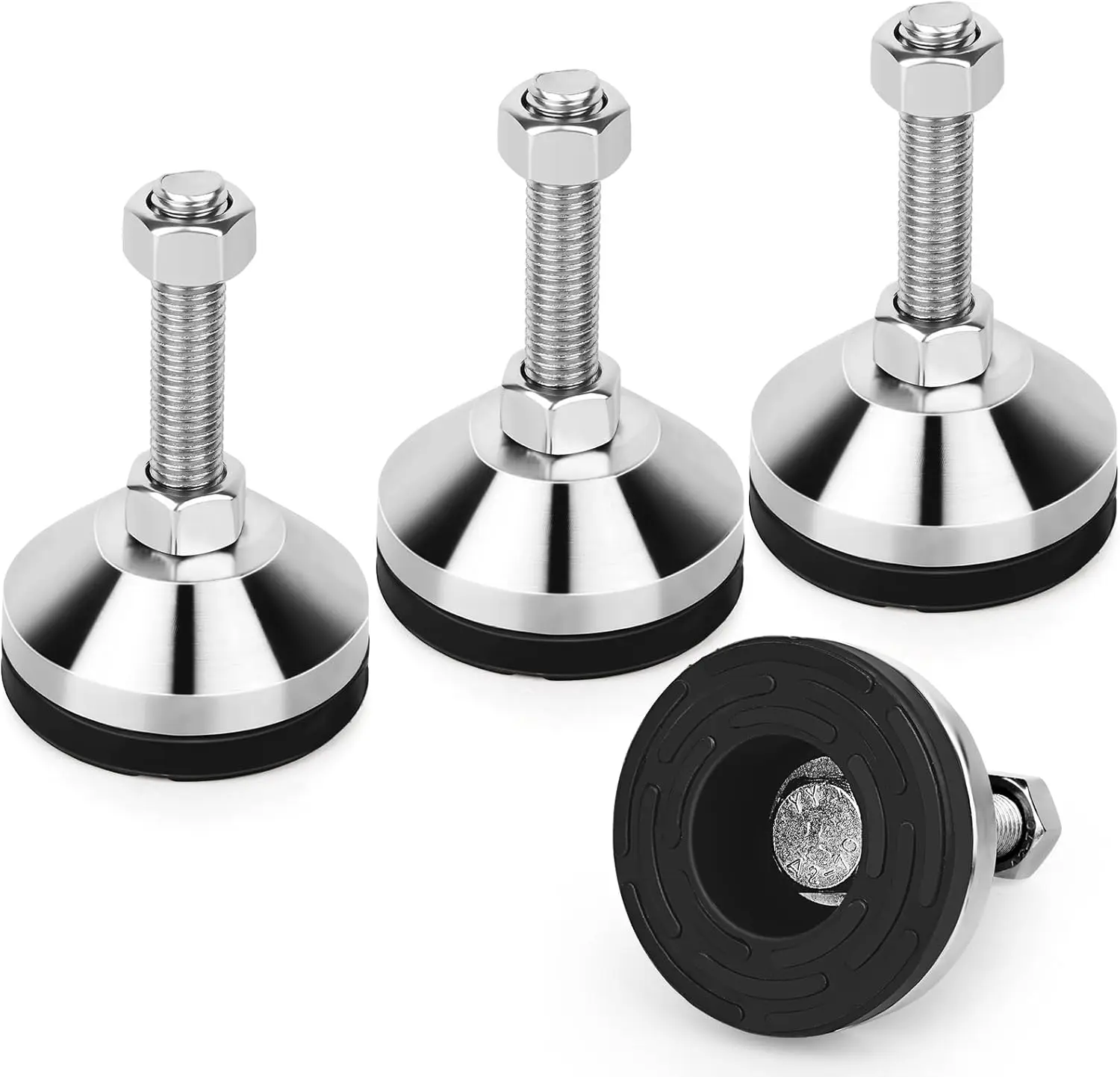 

Heavy Duty Adjustable Leveling Feet, M12 Thread, 2.36" Base, Supports 5280Lb for Furniture and Equipment, 4 Pack