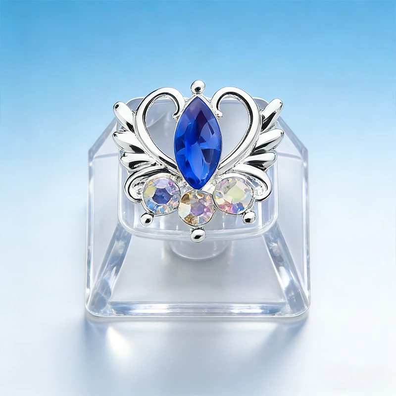 

New Customized heart-shaped keycap, transparent angel gemstone design, OEM ESC key, mechanical keyboard, personalized gift