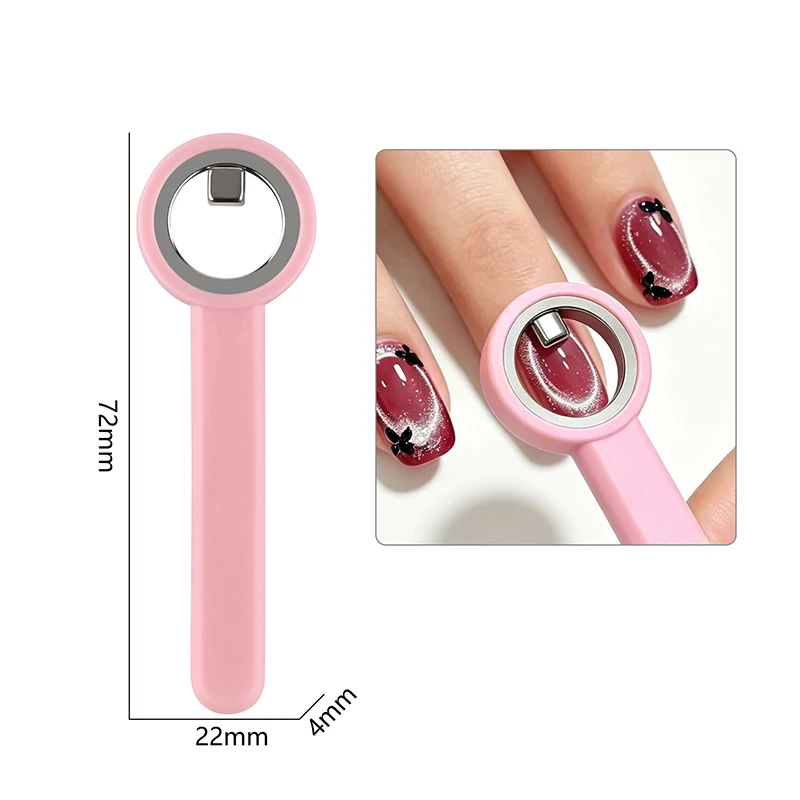 Neuer runder Katzenaugen-Nagelkunst-Magnet, starker Nagelkunst-Gel-Lack-Führungshilfe, DIY magnetischer Nagelhelfer für Maniküre-Design