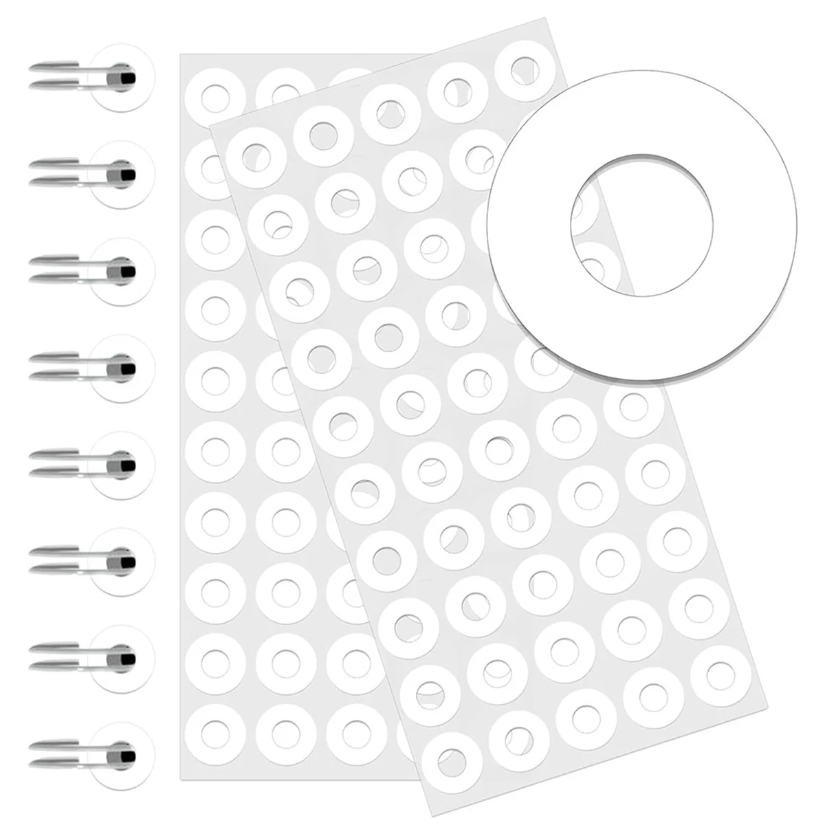 2500Pcs Self-Adhesive White Hole Reinforcement Stickers,1/4In Diameter Hole Punch Reinforcement Labels for School Office