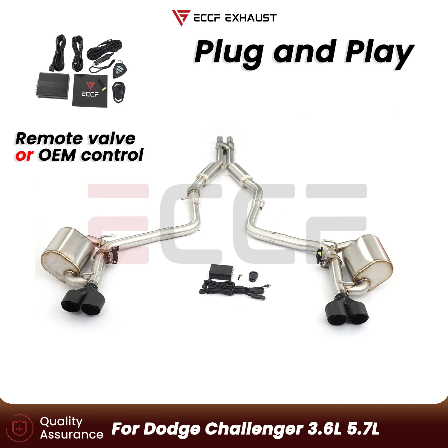 

For Dodge Challenger 3.6L 5.7L T304 Stainless Steel Exhaust Z-PIPE design Aggressive Sound Plug and Play Performance Upgrade