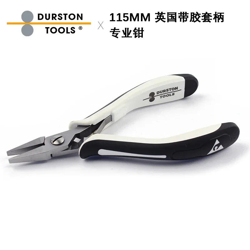 Durston UK Imported 115mm Professional Flat Mouth Pliers with Rubber Sleeve Handle, Handmade Beaded DIY Jewelry Pliers