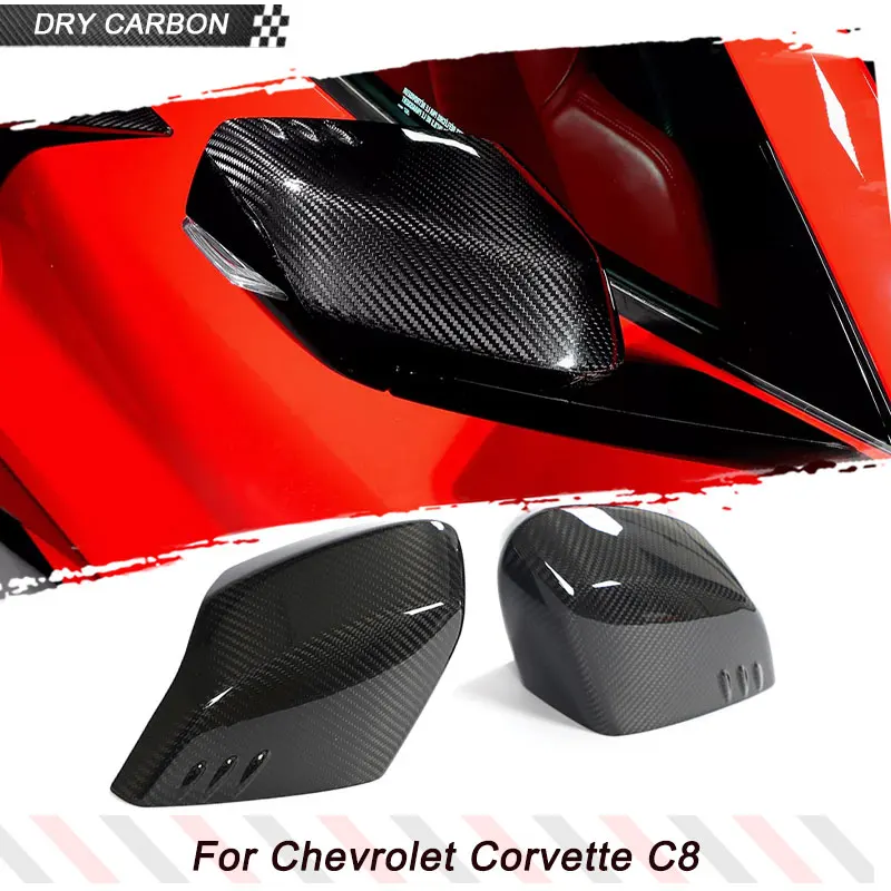 Rearview Mirror Cover Caps for Chevrolet Corvette C8 Stingray 2020-2026 Prepreg Dry Carbon Car Side Mirror Caps Shell Body Kits