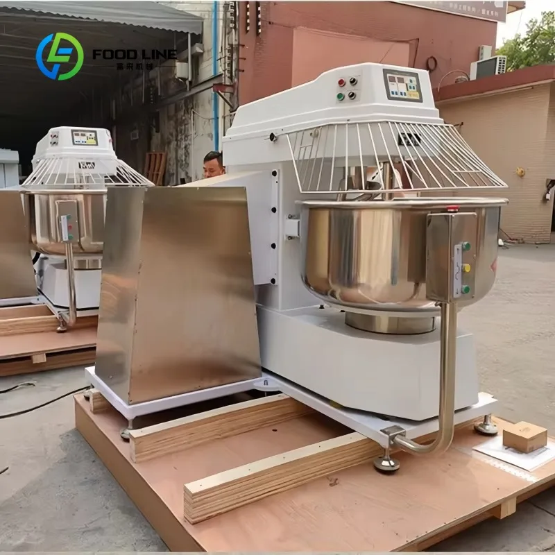Customized Industrial Automatic Tilting Spiral Dough Mixer, Multi-Size 80kg 160kg 200kg Spiral Mixer for Central Kitchen Use