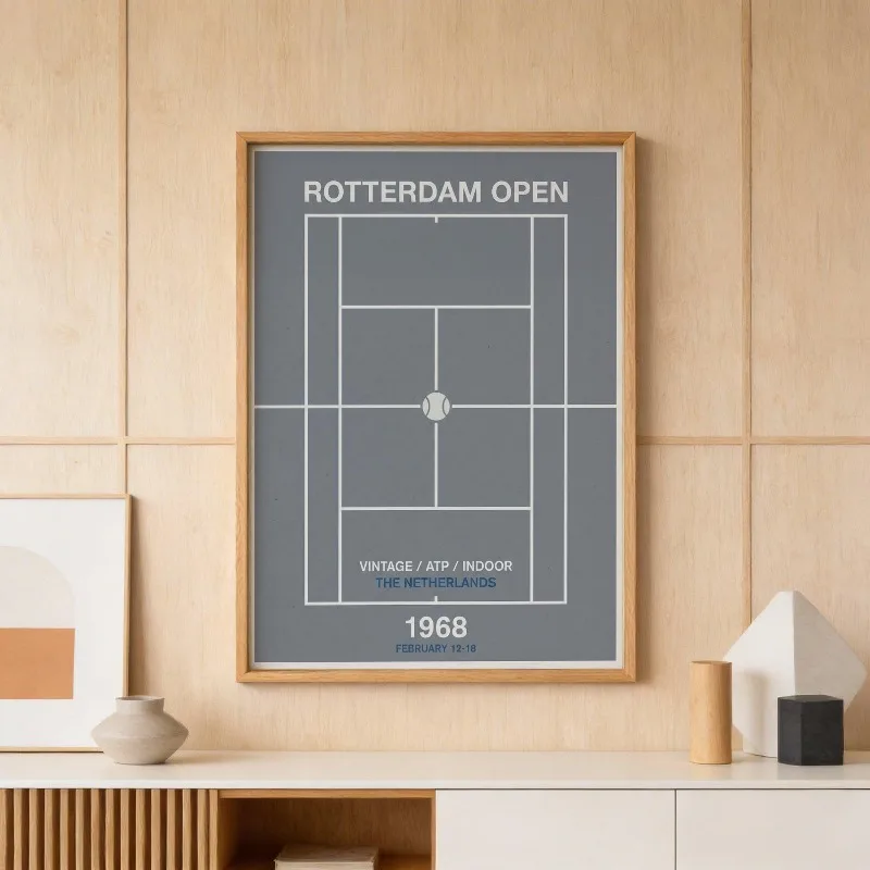 Vintage Tennis Basketball Wall Art Retro Urban Sports Poster Playful Sci-Fi Graffiti Canvas Print Street Art Painting for Decor