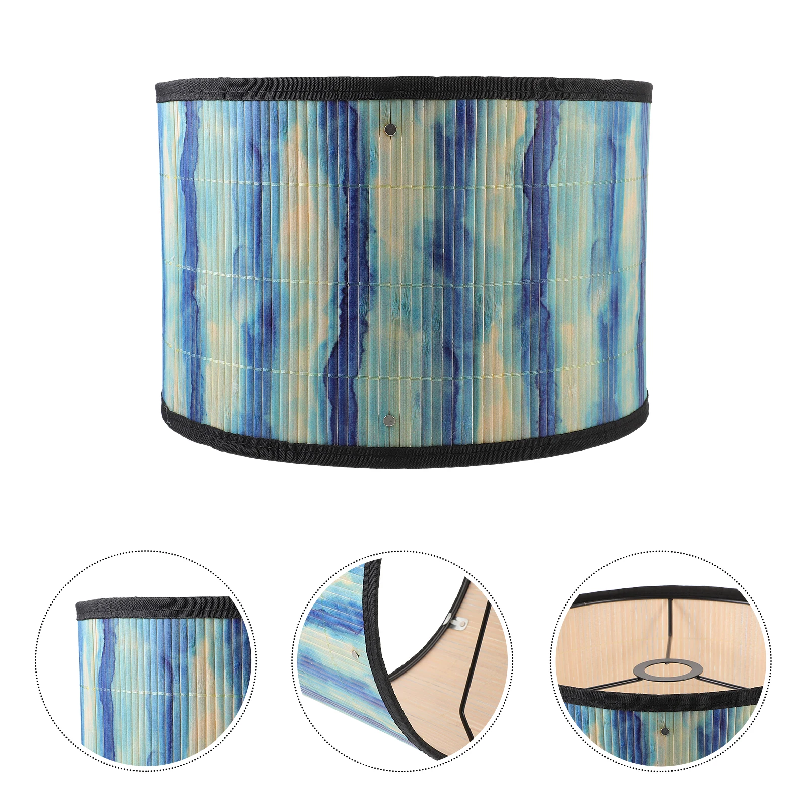 

Vintage Bamboo Lampshade Decorative Ceiling Lamp Shade Chandelier Replacement Unique Pattern Easy Clean Texture Wall