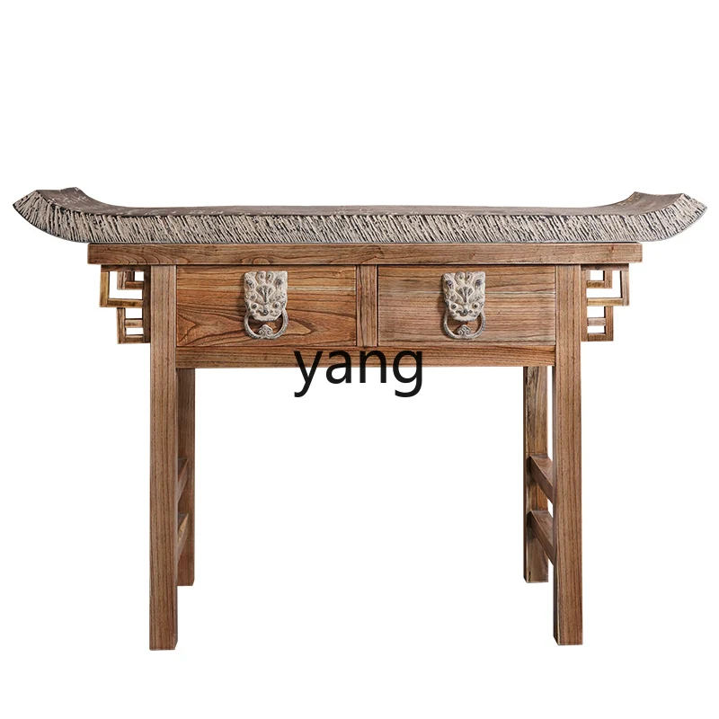 CX Modern in Chinese Antique Style Solid Wood Hotel Tea House Living Room Entrance Calligraphy Table Warped Head Table