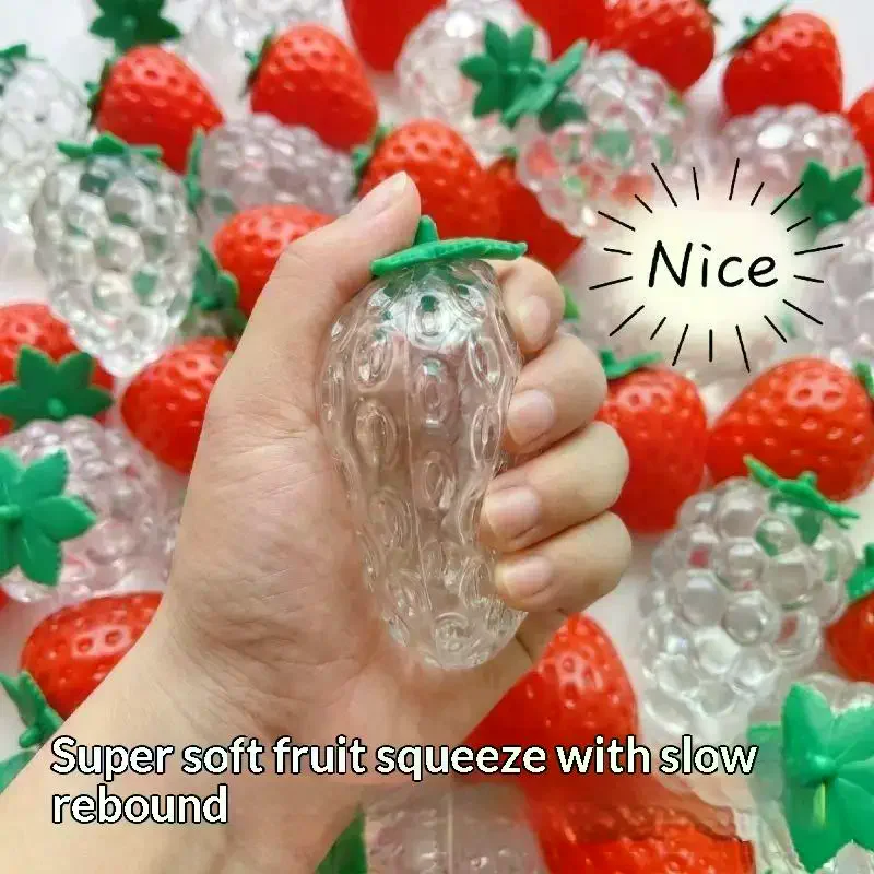 Strawberry Shaped TPR Empty Squeeze Ball Shell Soft Durable Texture For Stress Relief DIY Crafts And Handmade Gift Making