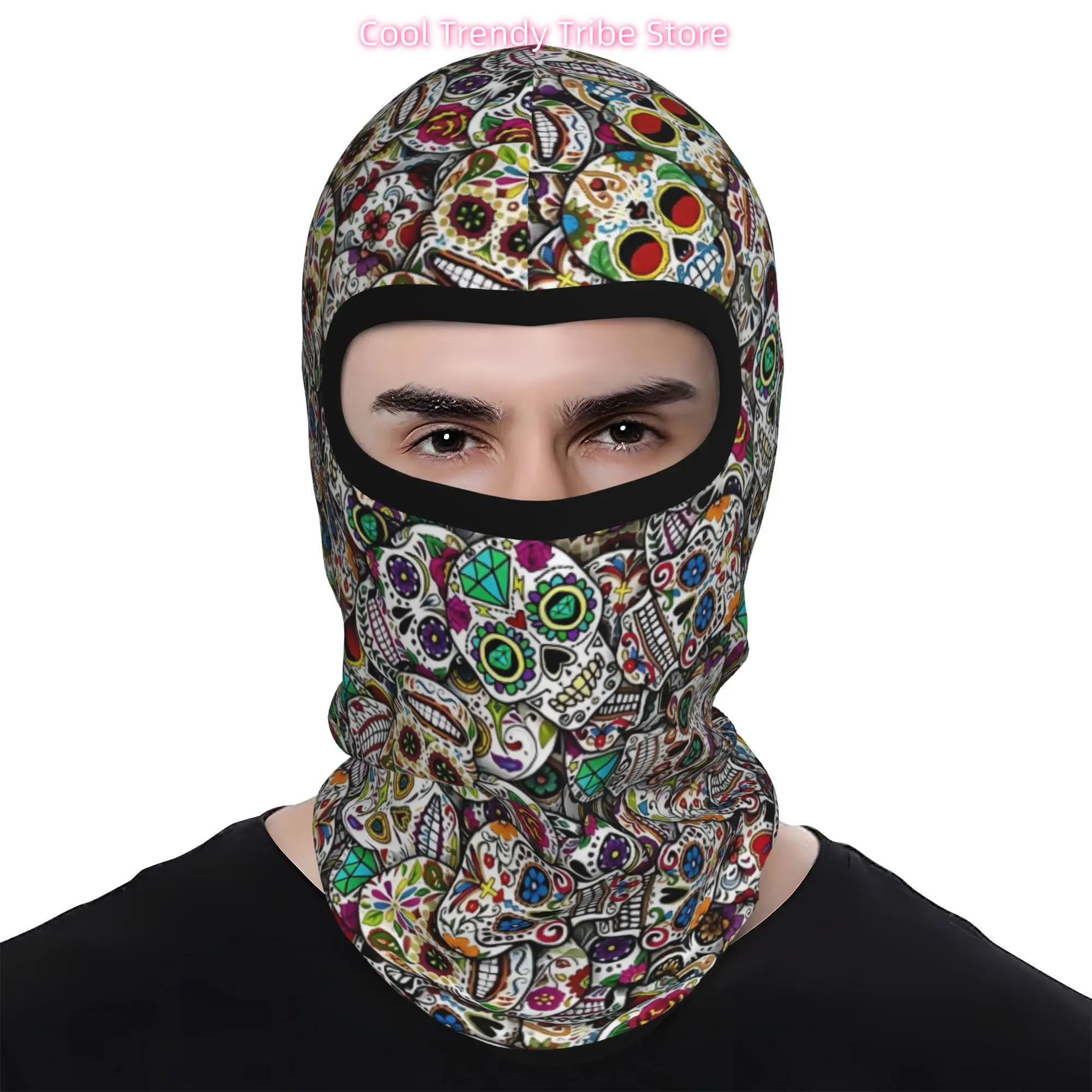 1pc of Wind-Resistant Mask Featuring Mexican Sugar Skull Designs, Suitable for Cycling And Skiing, Serving As a Face Cover And N