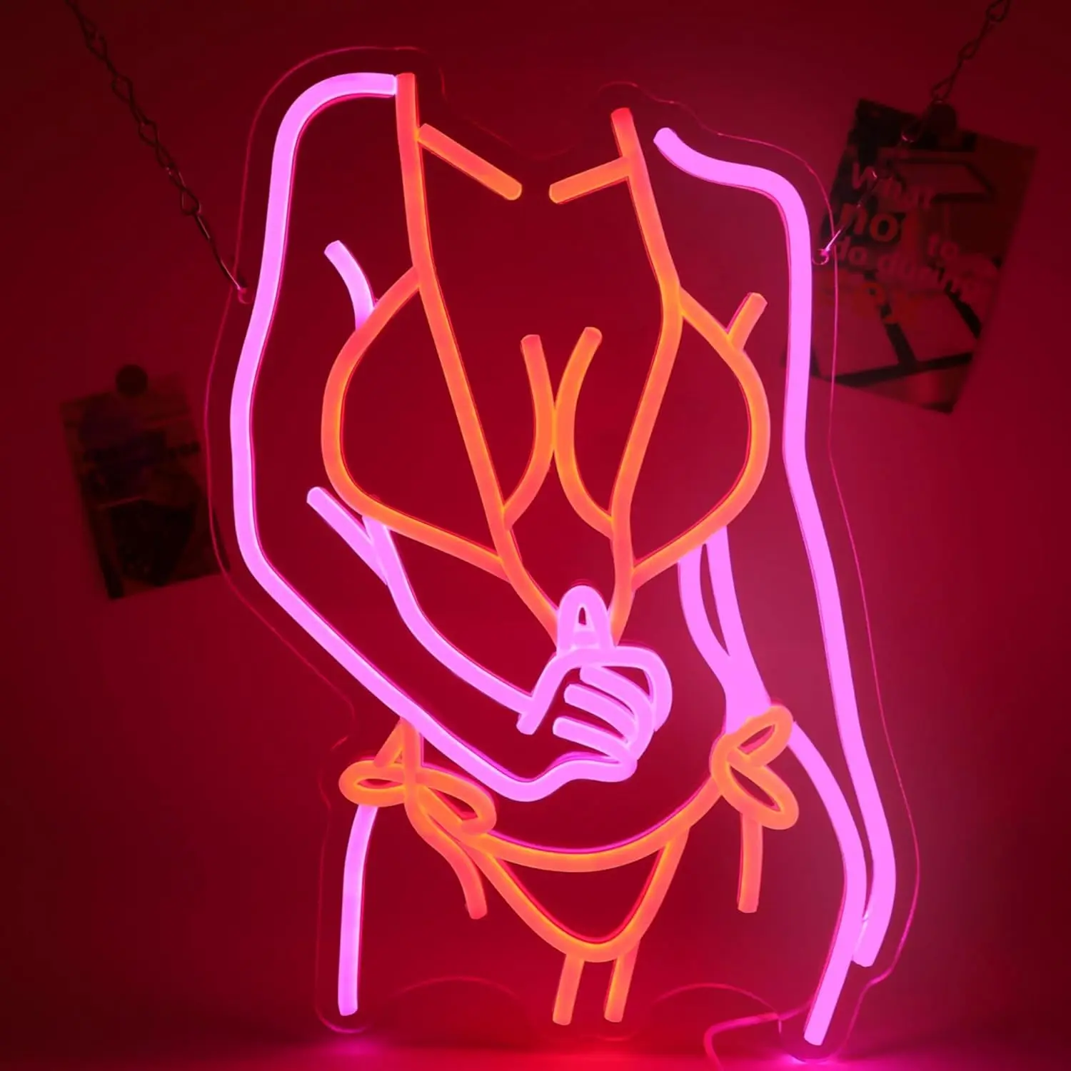 

Neon Bikini Body Party Decor Light,Remote Control DIY Neon Sign LED Neon Lamp Home Bedroom Wall Decoration