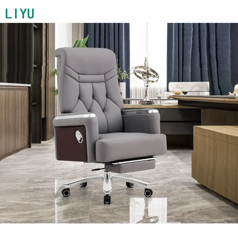 Liyu Office Furniture Comfortable Adjustable Cheap Manager Modern Swivel Boss Luxury Executive Ergonomic Leather Office Chair