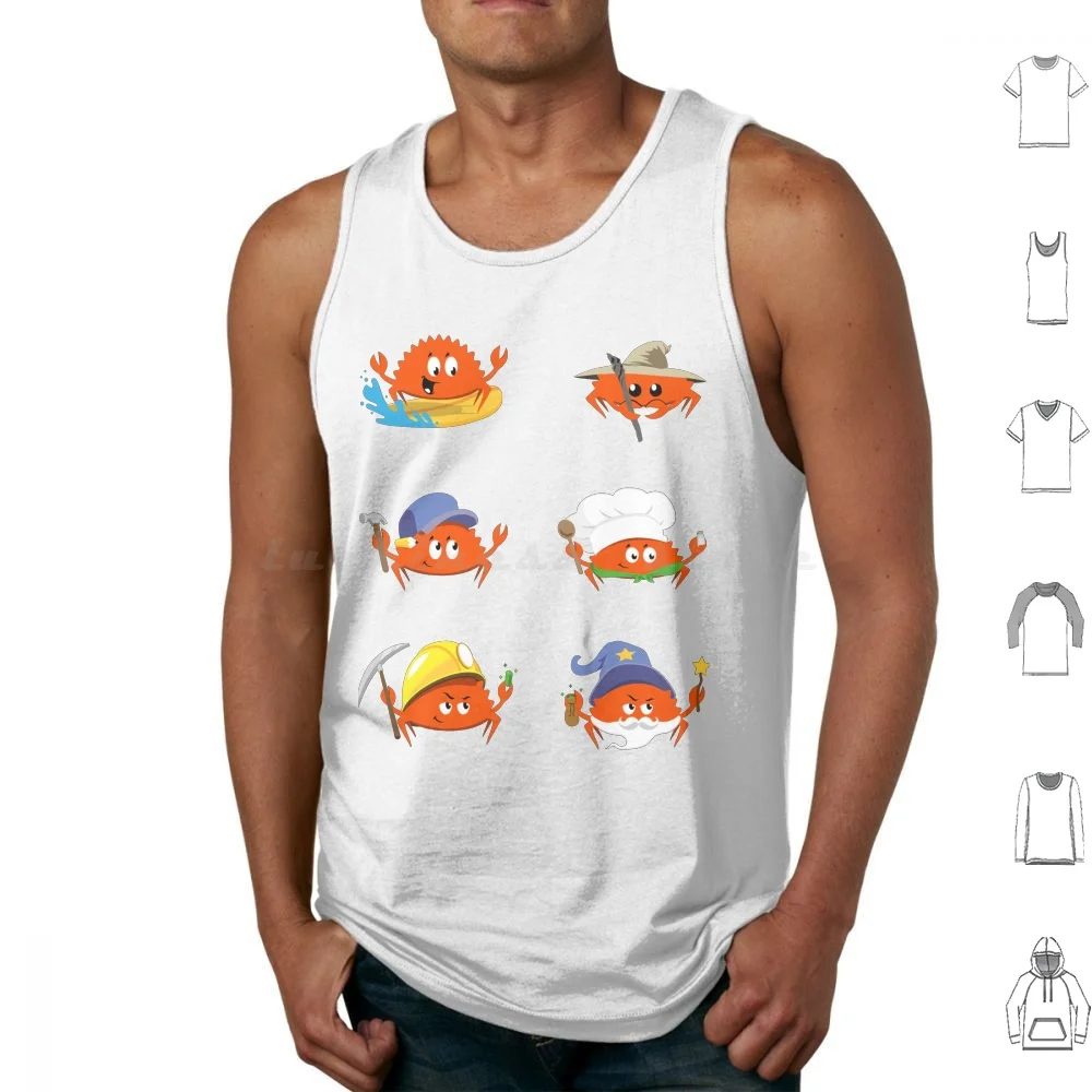 Rust Sticker Variety Pack With Ferris Tank Tops Vest Sleeveless Rust Rust Lang Programming Software Coding Web Logo Ferris
