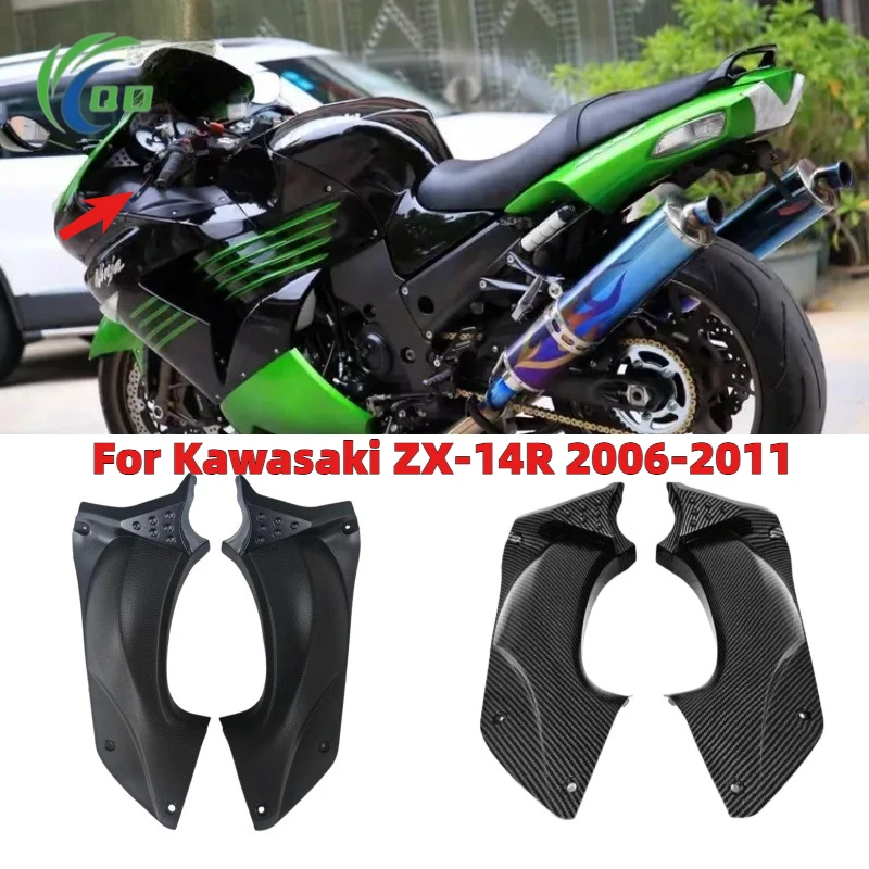 

Motocycle Carbon Fiber Side Ram Air Duct Cover Upper Front Dash Cover Fairing Cowl For Kawasaki Ninja ZX-14R ZX14R 2006-2011