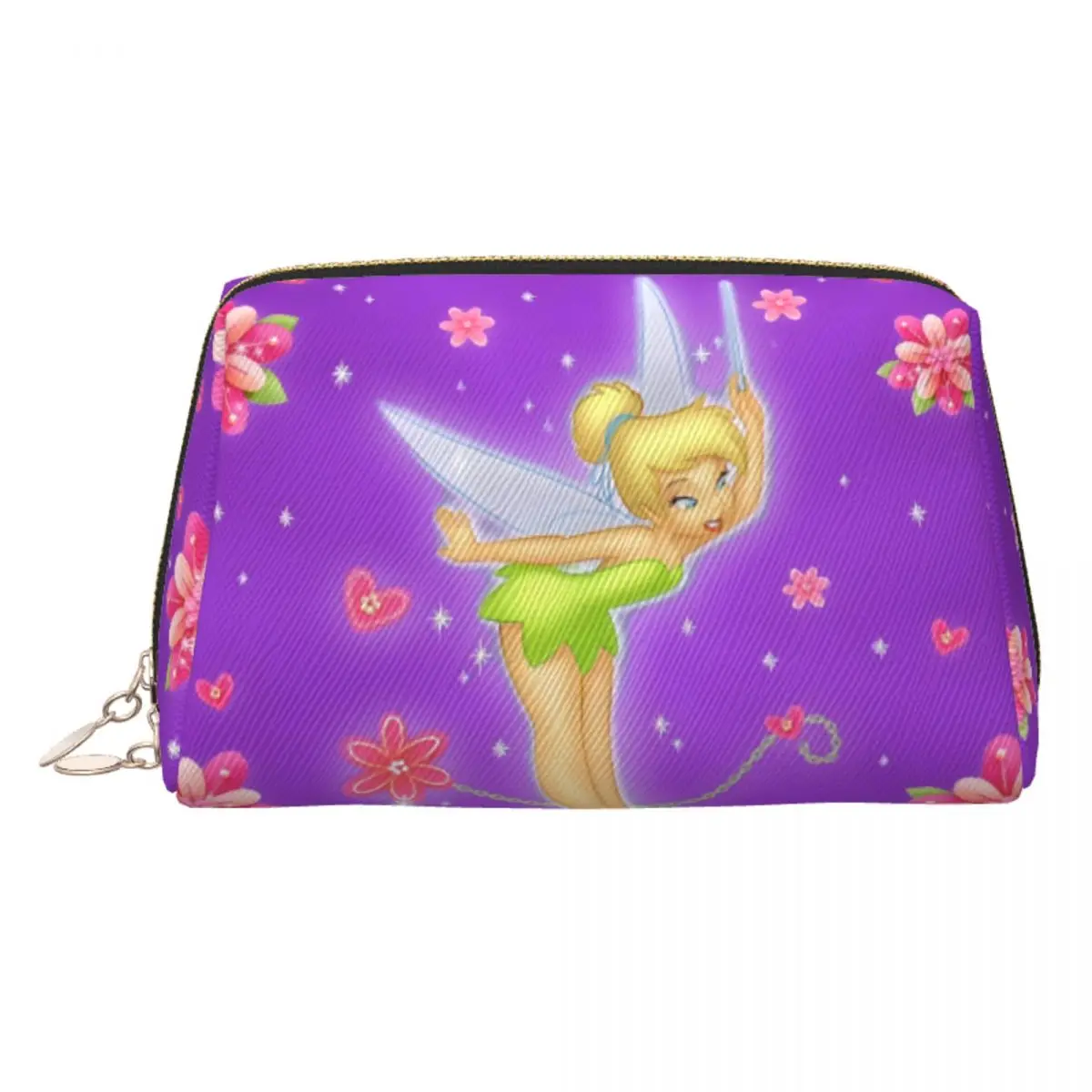

Custom Tinkerbell Fairy Happy Toiletry Bag Portable Classical Makeup Cosmetic Organizer Women Beauty Storage Dopp Kit Case