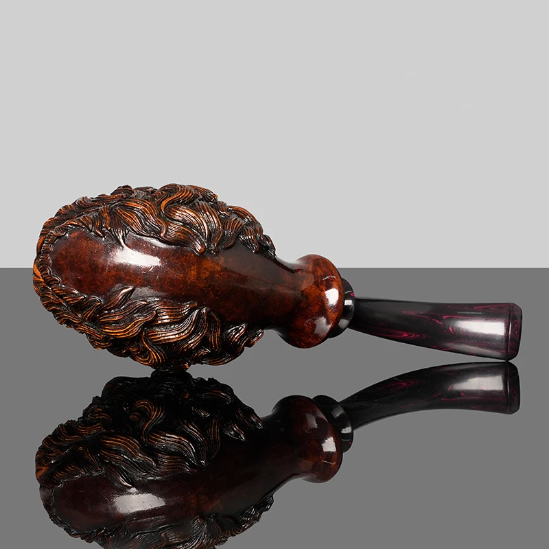 MUXIANG Briarwood Tobacco Pipe Hand-carved Pipe Big Dog Model Pipe Colored Cumberland Pipe Mouth 20mm Bowl Diameter