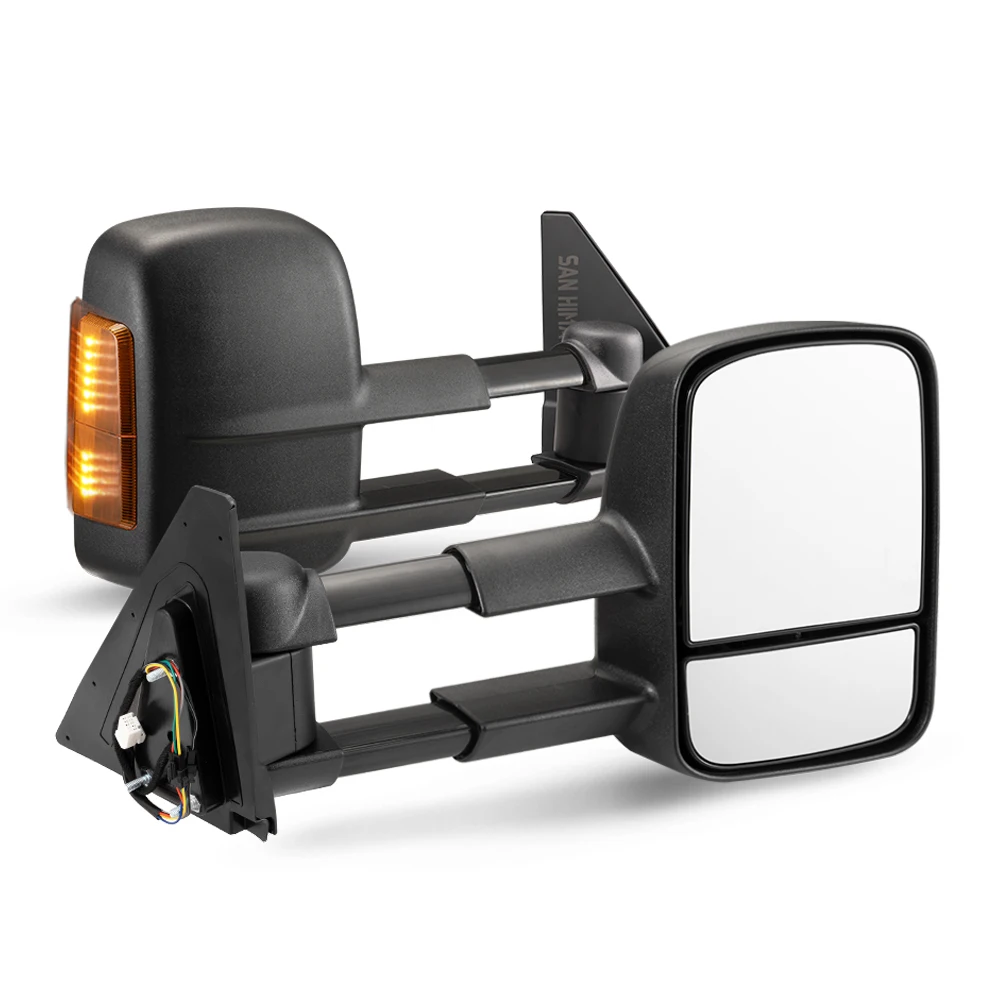 SAN HIMA Trailer RV 4x4 4WD Pickup Car Extendable Towing Mirrors for Mitsubishi Pajero 2001-2015