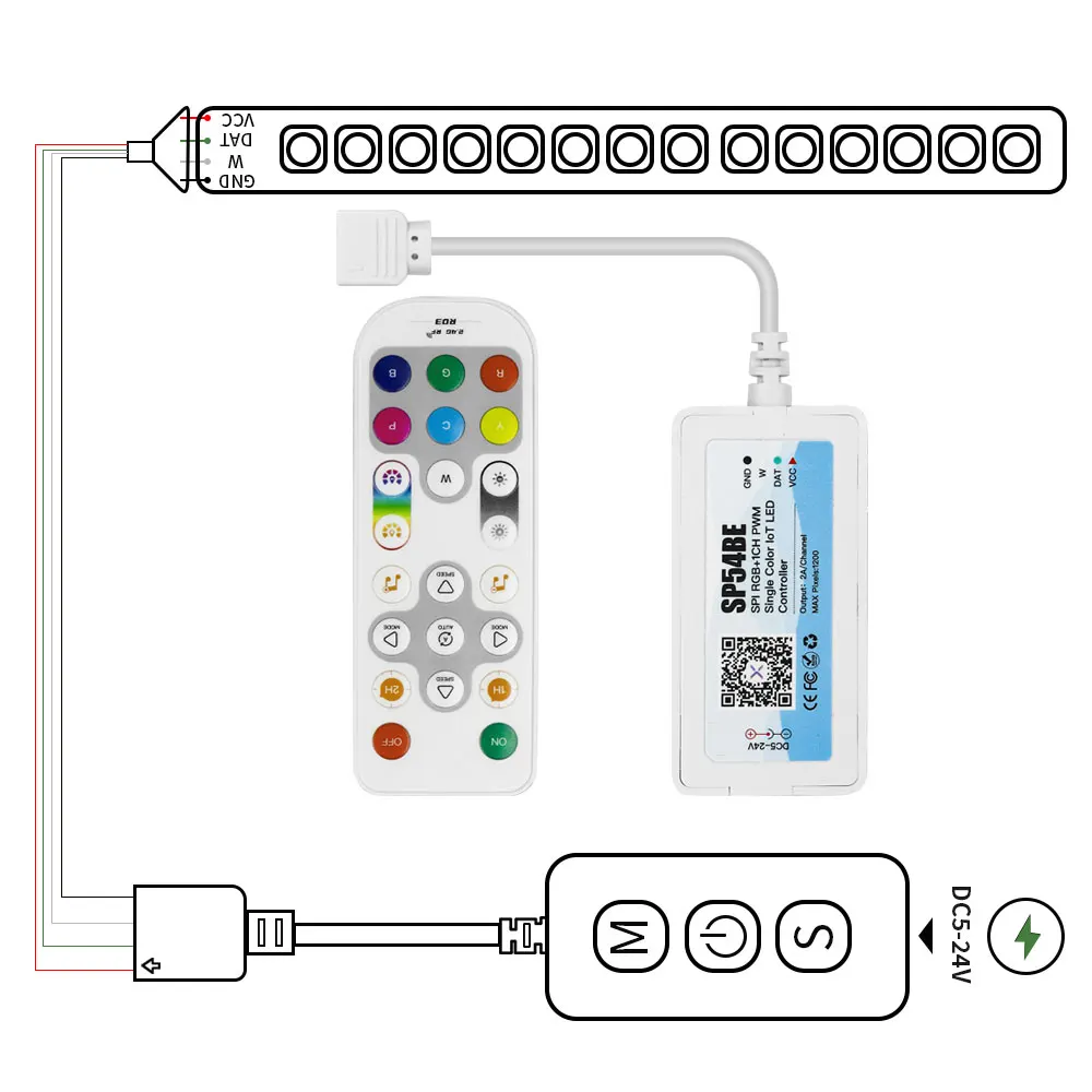 Imagem -03 - Controlador Led Bluetooth para Pixel Led Strip dc 524v Suporte Alexa e Assistente do Google Controle para Dim Cct Rgb Rgbw Rgbcct