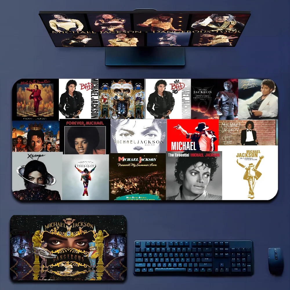 Michael Jackson Girl Pad Gamer Play Mats Mousepad Size For Large Edge Locking Game Keyboard Pad