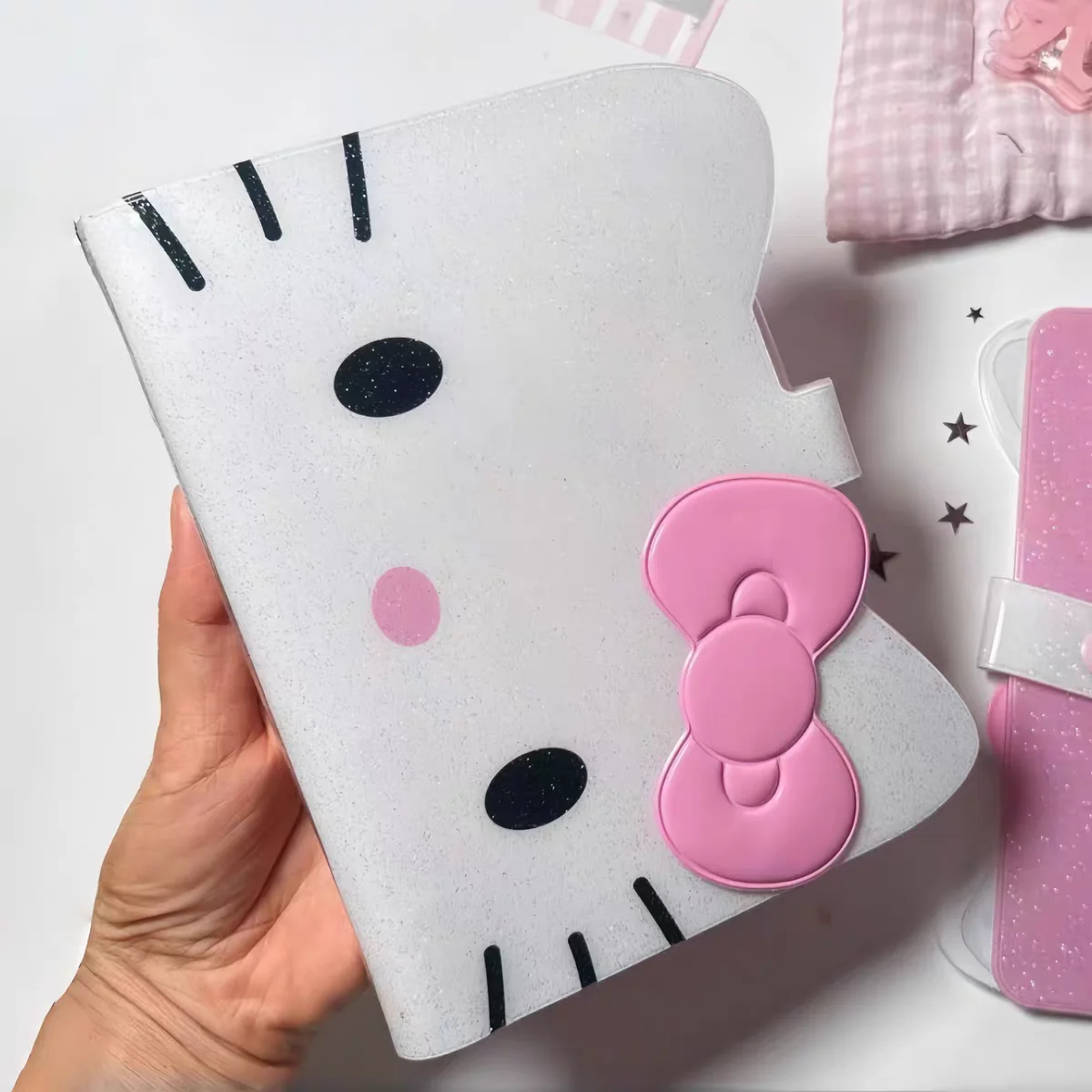 Hot Hello Kitty A6 Loose-Leaf Book Binder Pink Girly Heart Kawaii Lovely Super Anime Hand Ledger Cartoon Anime New Products view 4