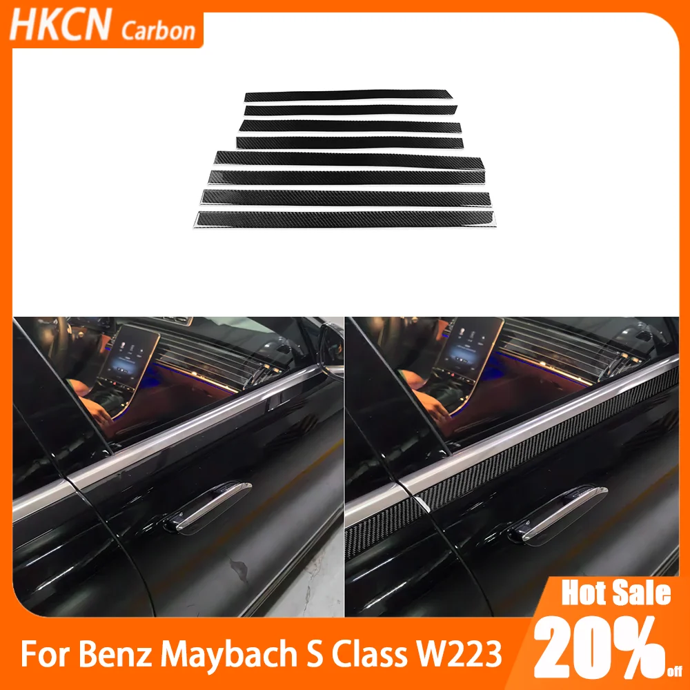 

Carbon Fiber Outer Door Strip Decal Car Accessories Exterior Cover Trim Sticker Modification For Benz Maybach S Class W223 21+