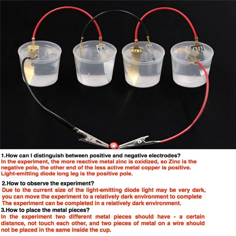 ABUM-Fruit Battery Science Experiment Kit For Home Teaching , Lemon Potato Battery Physics Teaching Experiment