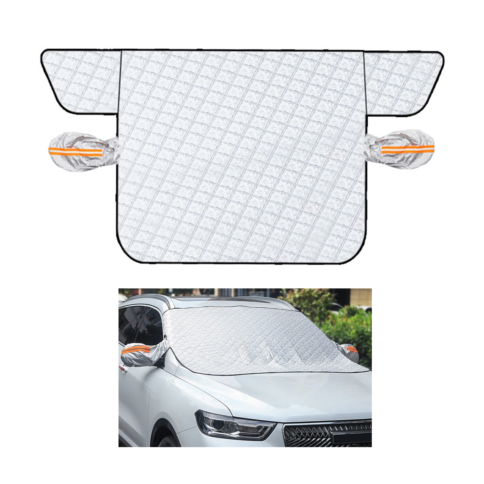 

Car Windscreen Cover Front Cover Anti Rain Snow Frost Sun Cover Dust Protector With Reflective Strips