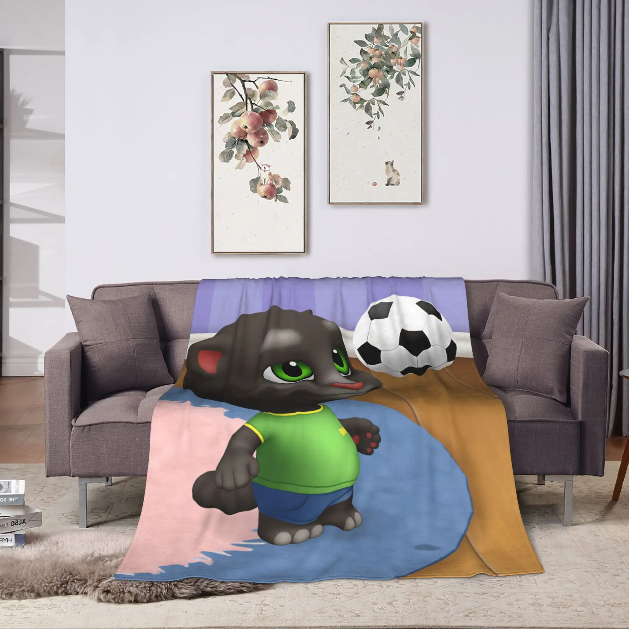 Decorative T-Talking T-Tom And F-Friends Warm Comfy Blanket For Outdoor Casual Throw Blanket Spring Travel Car Flannel Bedspread