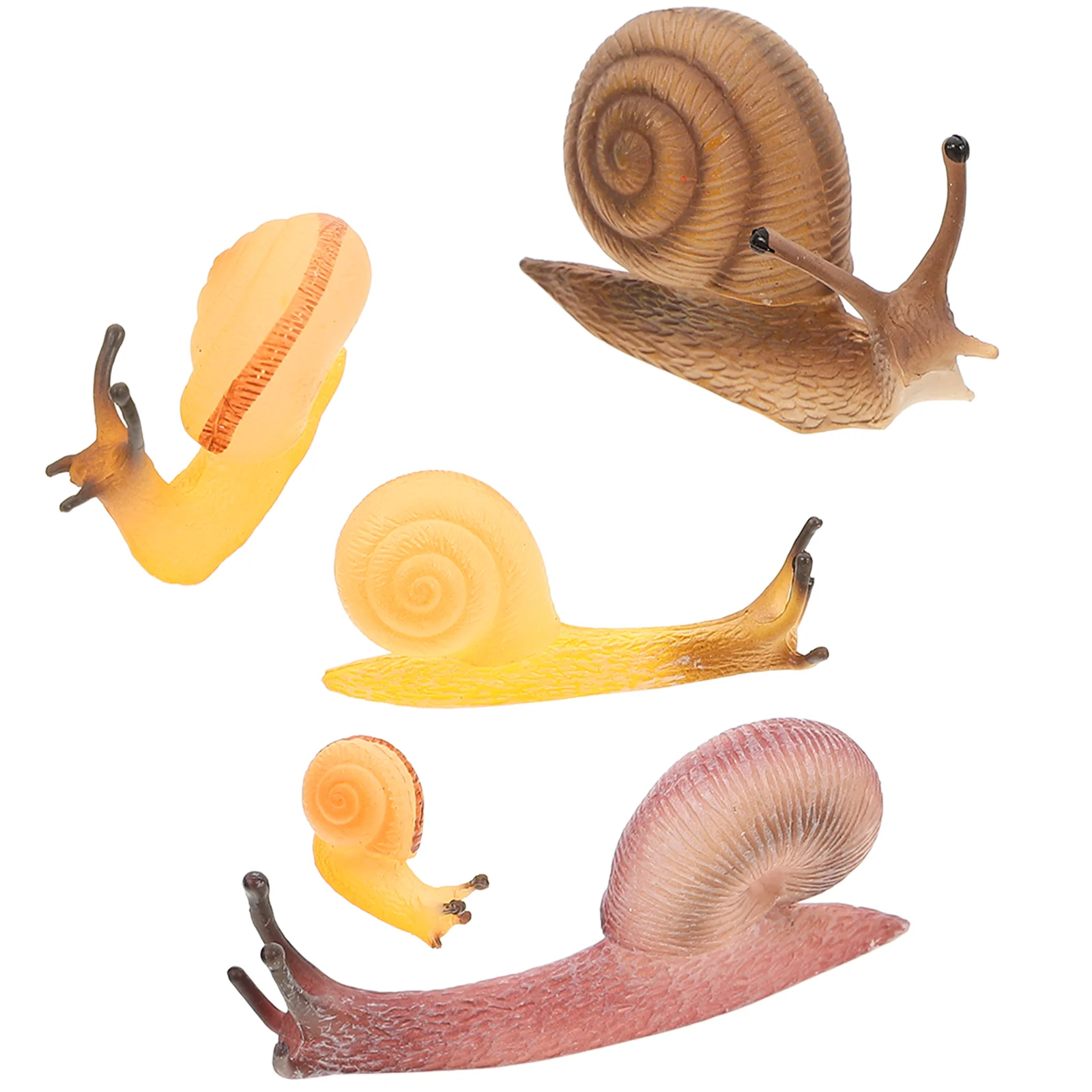 5 Pcs Simulation Snail Toy Adornment Realistic Figurines Decoration Kids Toys Sand Table Animal Figure Plastic Fake Child Mini