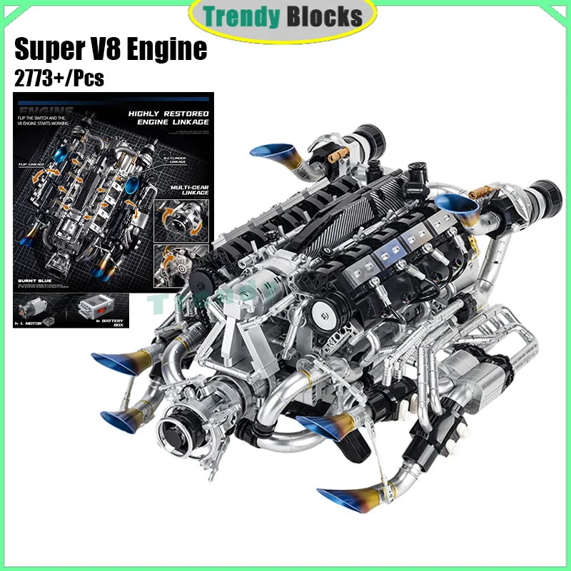 

Y15002 2273PCS Dark Knight Supercar Large V8 Engine Model Building Blocks Technic Ornaments Boy Toy Gift