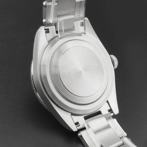 Imagen 2 del producto CORGEUT 39mm caja de reloj plateada negro azul verde rojo bisel plateado cristal de zafiro abovedado ajuste NH35 NH36 NH34 ETA2824 PT5000 movimiento