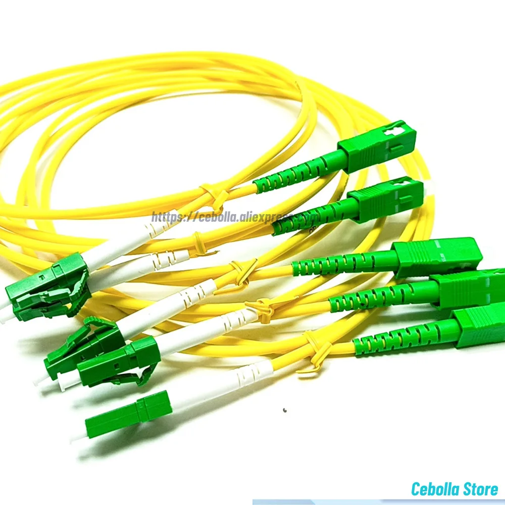 50PCS/Lot Simplex LC/APC-SC/APC Single-Mode 2.0/3.0mm Optical Fiber Patch Cord 1M/2M/3M/5M Jacket FTTH Jumper Cable