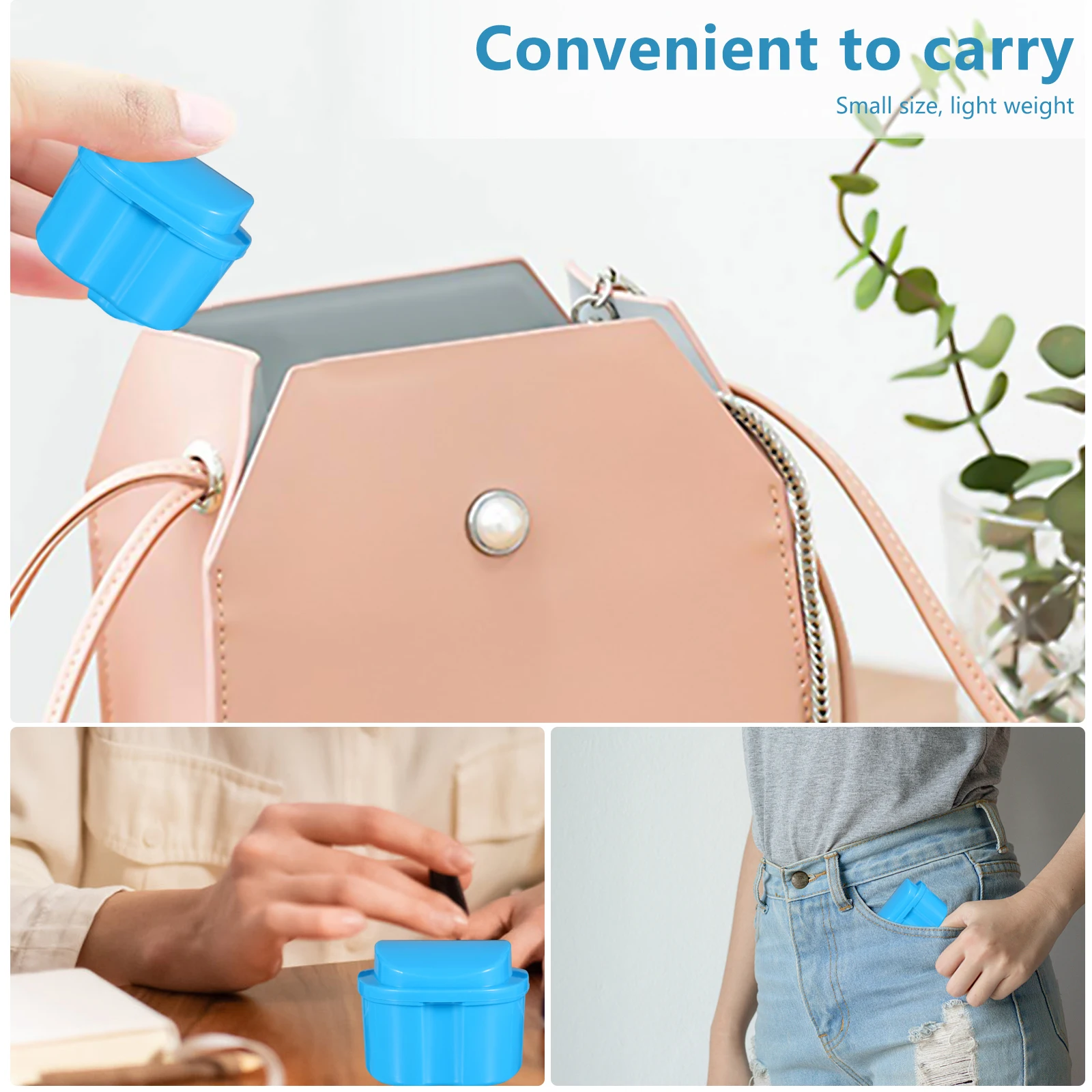 3개입 휴대용 플라스틱 틀니 보관 용기 여행용 교정기 케이스 가짜 치아 보호 케이스 미니 치과용