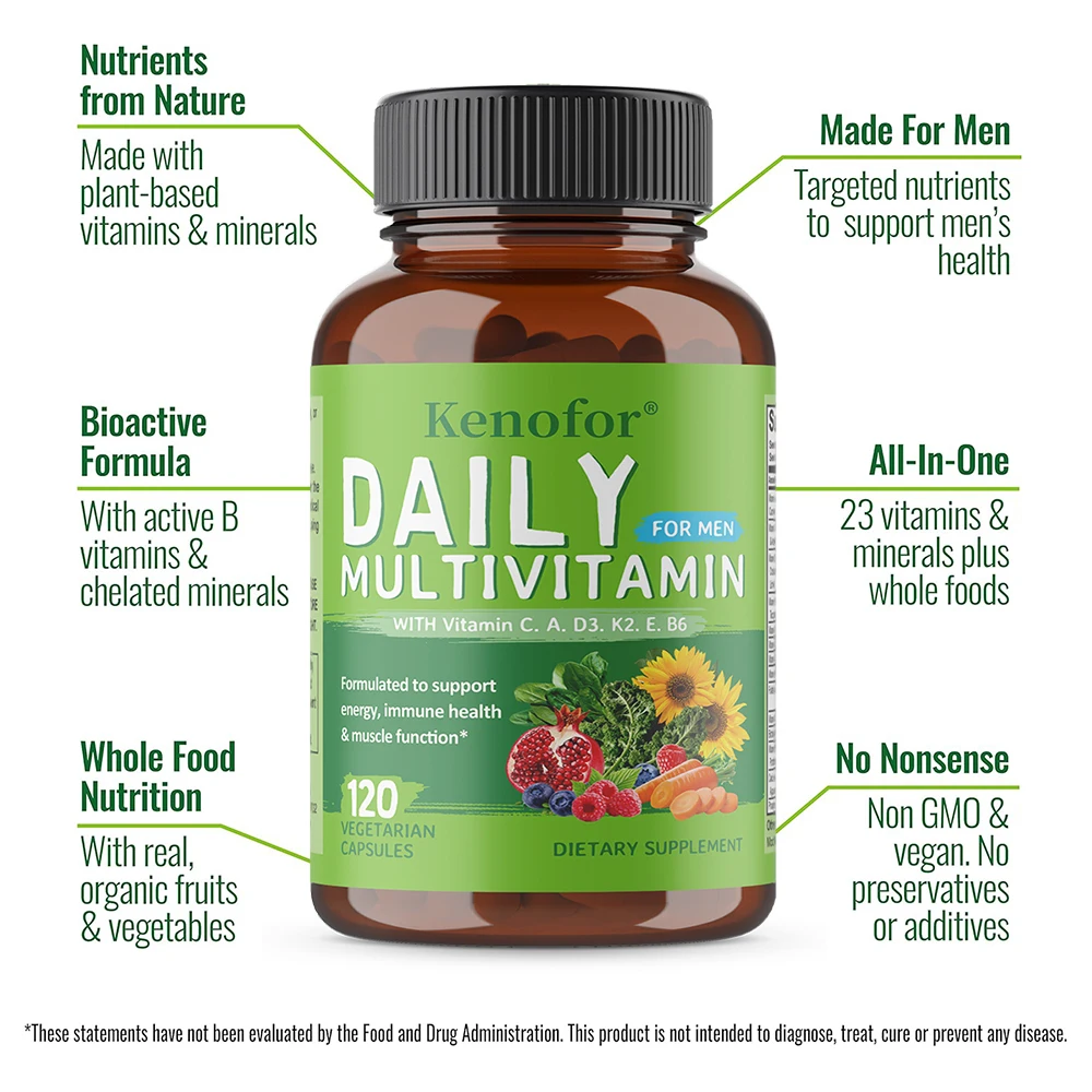 

Complete Multivitamin Capsules with Vitamins Minerals - Boost Energy, Immunity, Metabolism, Skin Hair Nail Heart Muscle Health