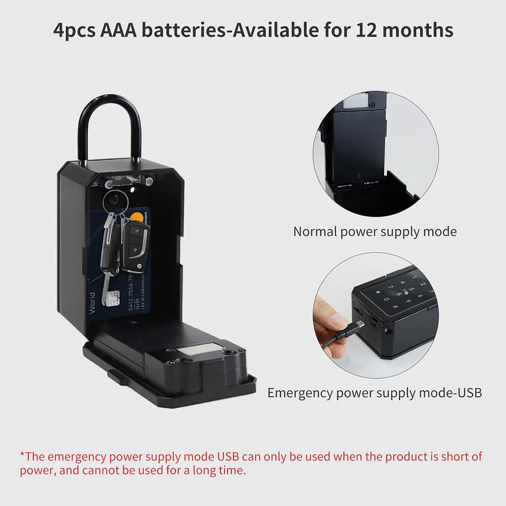 Caja de cerradura inteligente para llave de casa, cerrojo de acceso remoto por aplicación Tuya, con Bluetooth, huella dactilar, colgante de puerta