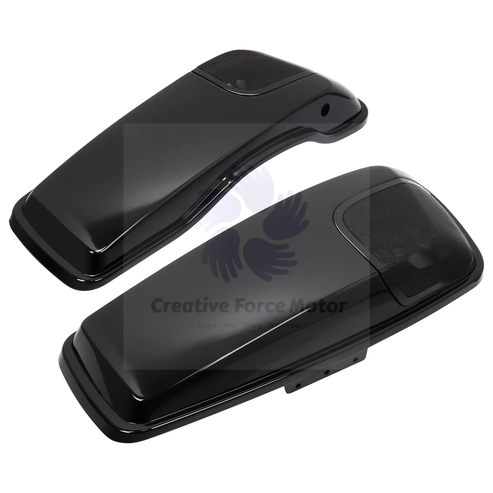 5"x7" Saddlebags Speaker Lids 1Pair Motorcycle Speaker Cutouts Cover For Harley CVO Road King Street Glide Electra Glide 2014-UP view 3