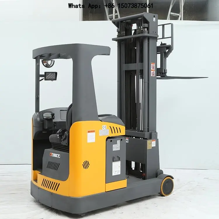 5500Mm high lift electric forklift stacker 1.5T/2T triple mast, compact folding height 2500mm ISO certified