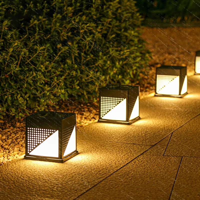 LED Outdoor Solar Lamps Garden Waterproof Solar Powered Street Lights Villa Courtyard Balcony Staircase Decoration Light Fixture