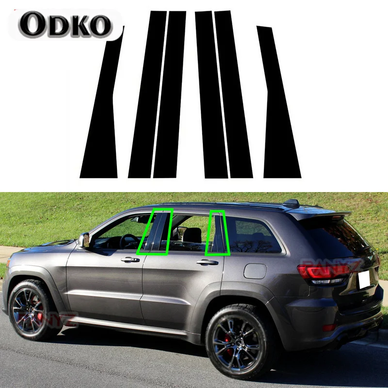 

For Jeep Grand Cherokee 2011-2021 Car Pillar Posts Door Window Trim Panel Cover BC Column Sticker Accessories Exterior Parts