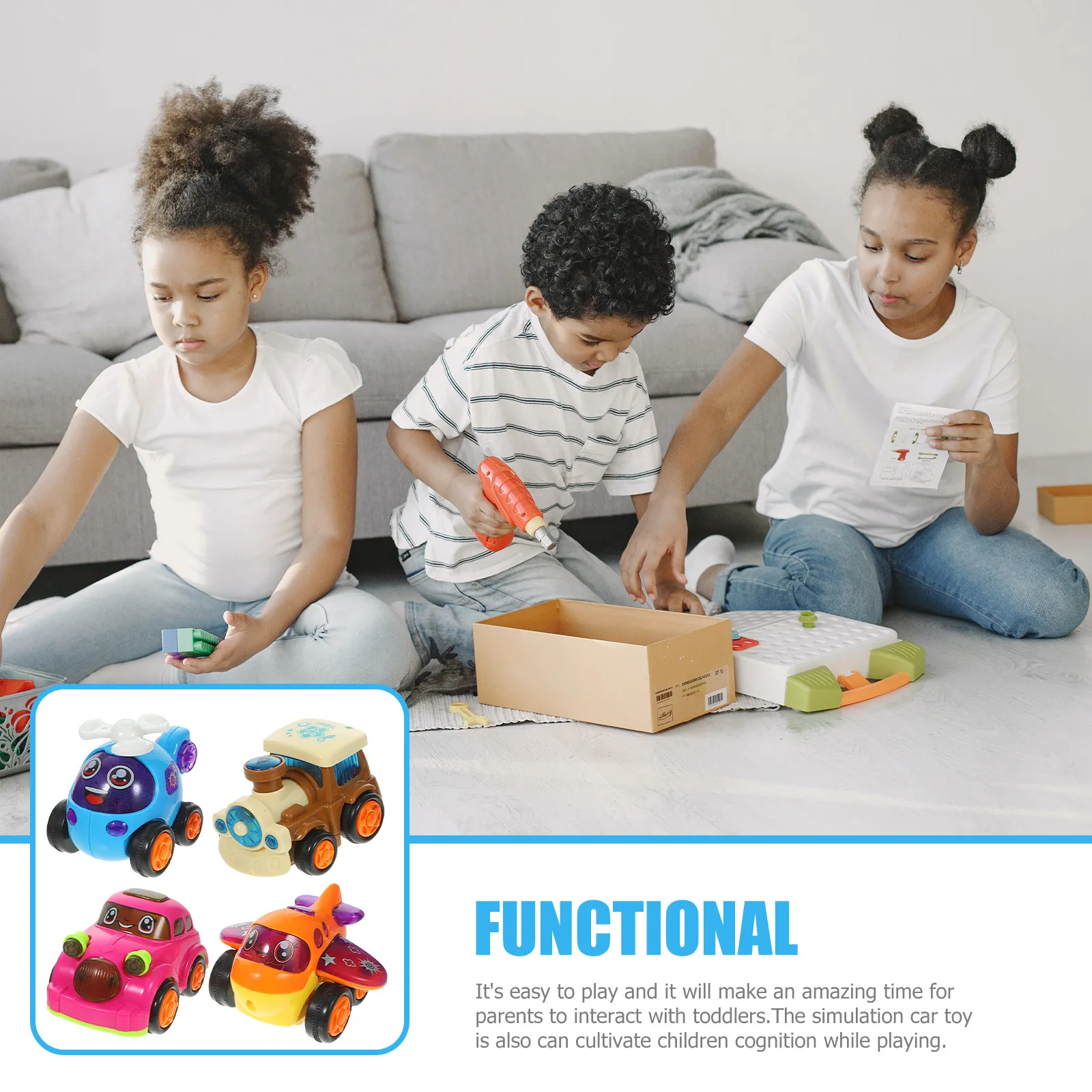 4 Pezzi Auto a Retrocarica Simulazione Resistente all'Usura Portatile Regalo per Bambini Accessori per Interni ed Esterni Giocattolo Auto in Plastica