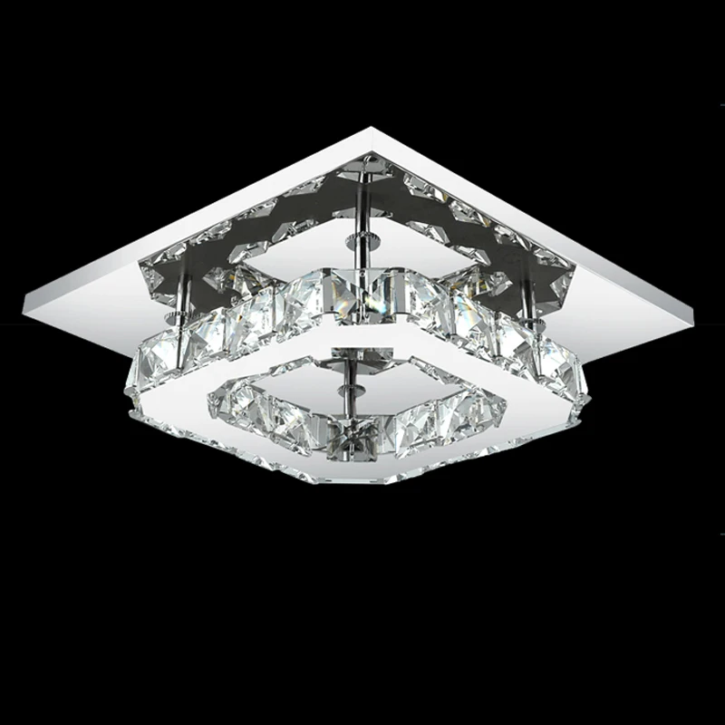 Square LED Crystal Chandelier Light for Aisle Porch Corridor Stairs wth LED Bulb 12 Watt 100% Guarantee