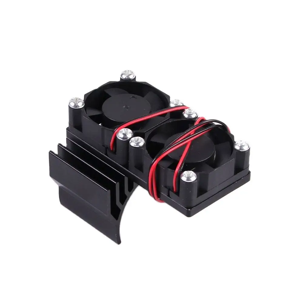 540 550 Motor Heat Sink  2 Fan Cooling Racing Heatsink Electric Dual Proof Cover aluminum Twin 1/10 1/8 RC Car 36mm Motor