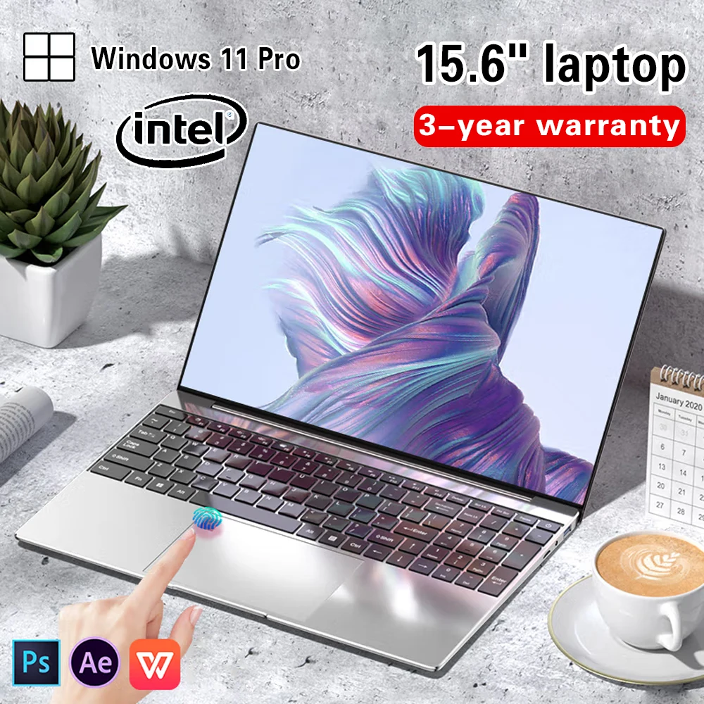 

Новый портативный ноутбук Windows 11 Pro, Intel Celeron N5095, 15,6 дюйма, 16 ГБ ОЗУ, 1 ТБ SSD, офисный компьютер, ПК, разблокировка отпечатком пальца, ноутбук