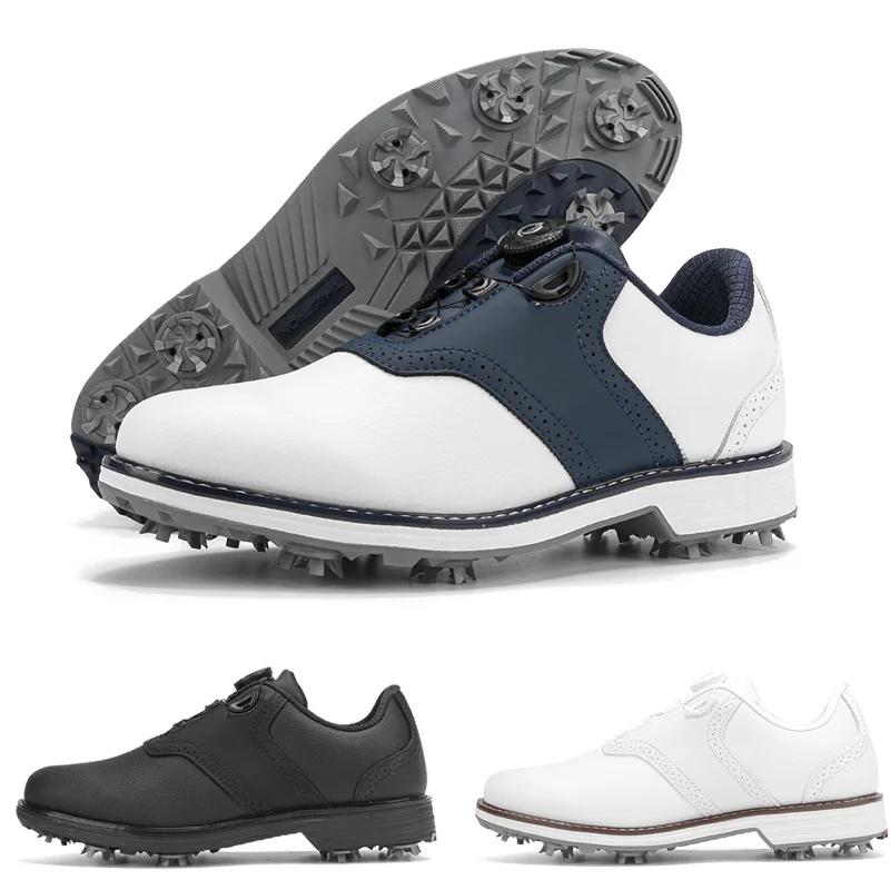 

Новинка 2025 года, мужские профессиональные туфли для гольфа с вращающейся пряжкой, обувь для гольфа, уличная нескользящая прогулочная обувь, удобная спортивная обувь