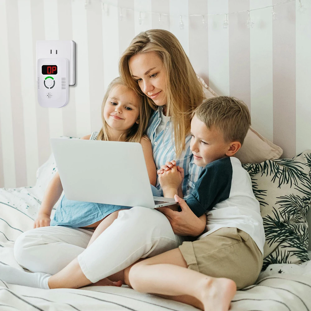 CO Sensor Kohlenmonoxid Detektor Plug In Alarm 85dB Sirene Sound Unabhängige CO Vergiftung Warnung Alarm Detektor CO Meter