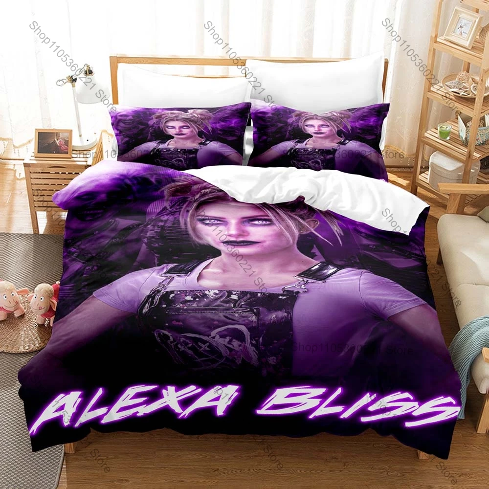 Alexa Dark Gothic Devil Makeup Raw Wrestler Ring Stage Print Duvet Cover + 2 Pillowcases Grunge Dark Microfiber Bedroom Decor - view 5