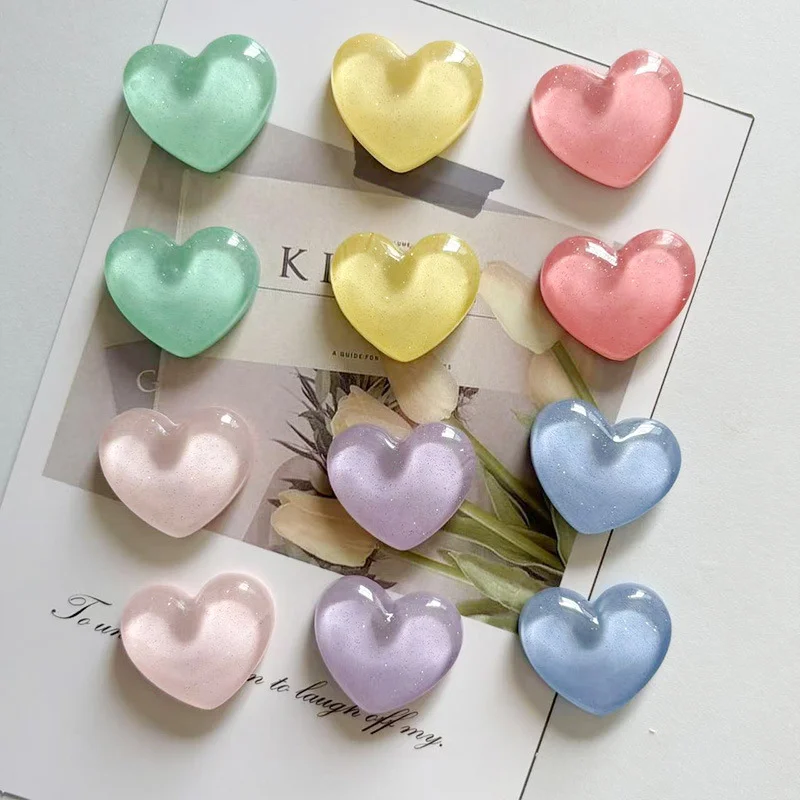 10Pcs Heart's Refrigerator Magnets Resin Multifunctional Kitchen Office Whiteboard Decoration Magnets Fridge Sticker Accessories